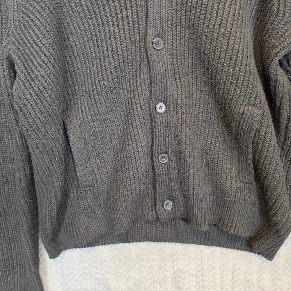 Banana Republic Mens XL Black Ribbed Shawl Collar Button Cardigan Sweater